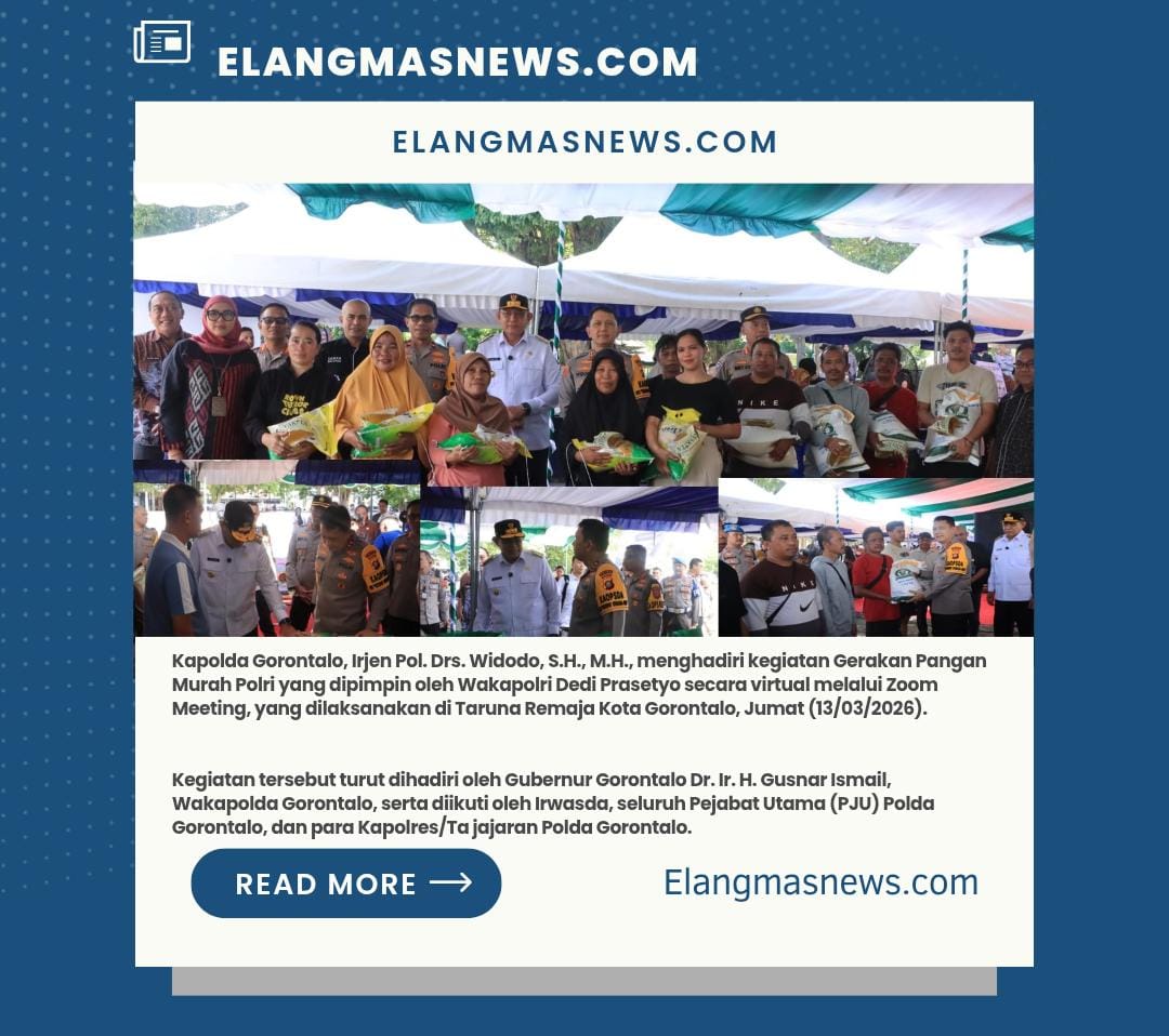 Dipimpin Wakapolri, Kapolda Gorontalo Hadiri Gerakan Pangan Murah Polri Secara Virtual