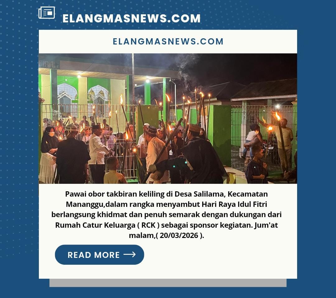 Rumah Catur Keluarga Sponsori Pawai Obor, Takbiran Keliling di Mananggu Berlangsung Khidmat