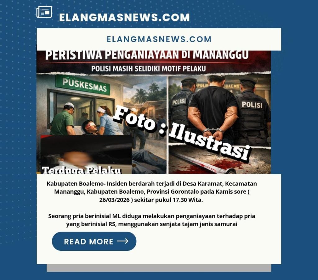 Insiden Berdarah di Mananggu, ML Diduga Serang  RS Dengan Sajam