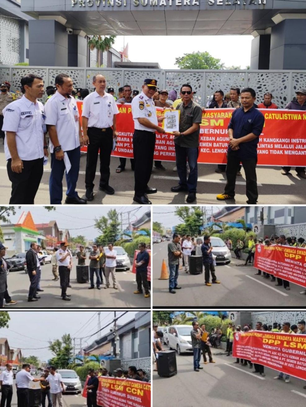 Aksi Damai LSM CCN di Kantor Gubernur Sumsel, Desak Penindakan Dugaan Pelanggaran Tiga Perusahaan dan Tegakkan Instruksi Jalan Khusus Batu Bara