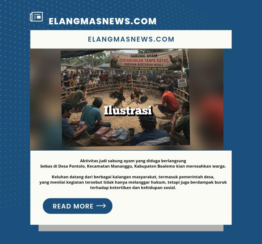 Resah! Judi Sabung Ayam Diduga Bebas Beroperasi di Pontolo