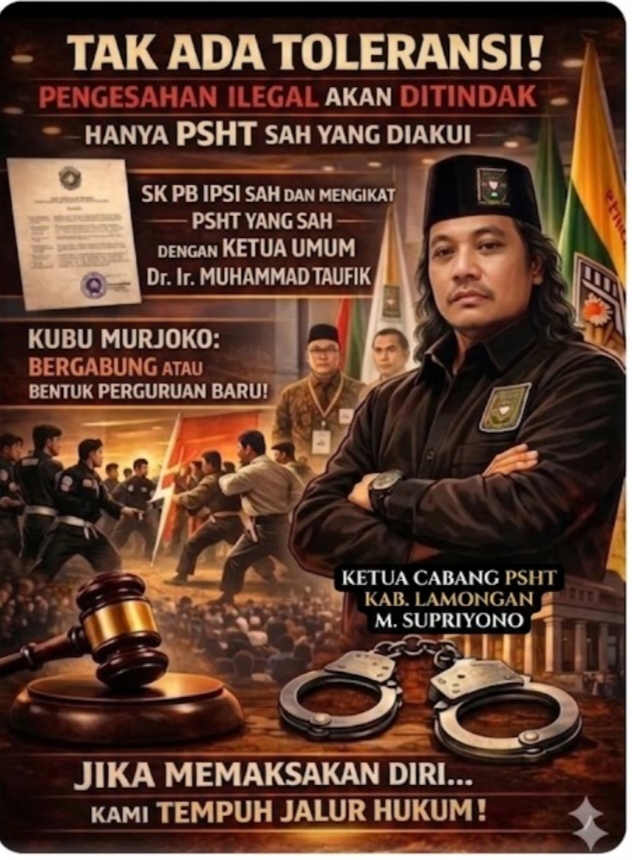 Ketua PSHT Cabang Lamongan Serahkan Berkas Legalitas Resmi ke IPSI Kabupaten Lamongan