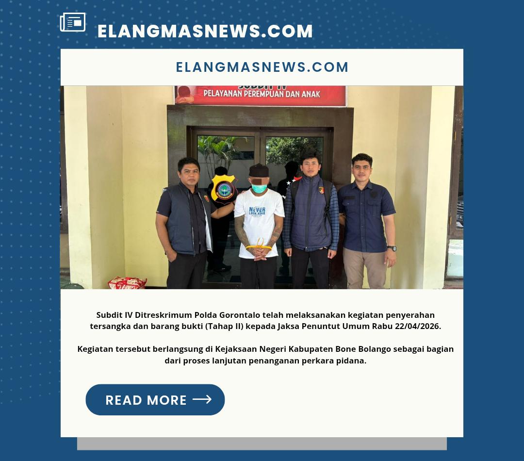 Polda Gorontalo Laksanakan Tahap II, Limpahkan Tersangka dan Barang Bukti ke Kejaksaan