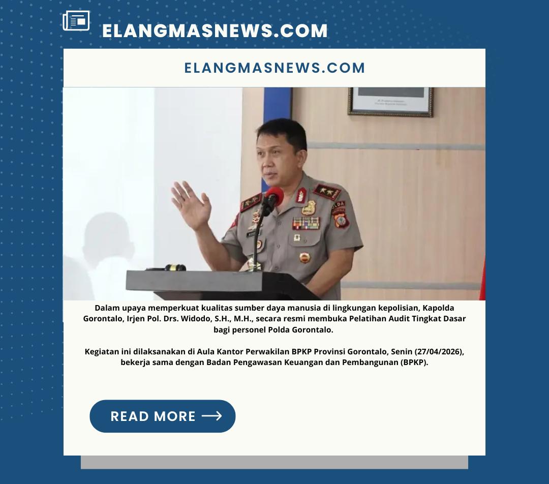 Bangun SDM Unggul, Kapolda Gorontalo Buka Pelatihan Audit bagi Personel
