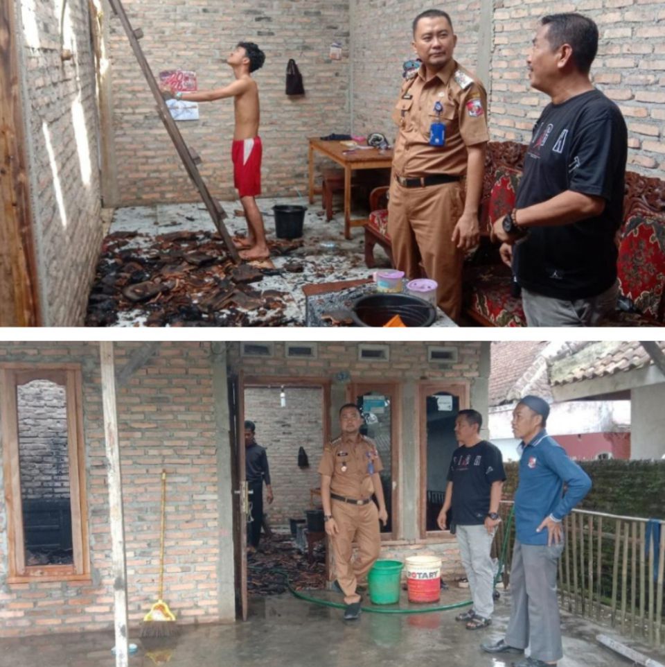 “*Kebakaran Rumah di Desa Gedung Raja, Diduga Akibat Korsleting Listrik, Kerugian Capai Puluhan Juta Rupiah*”.