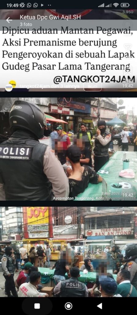 Polsek Tangerang Amankan 3 Pelaku Pengeroyokan di Pasar Lama, Satu Masih Buron