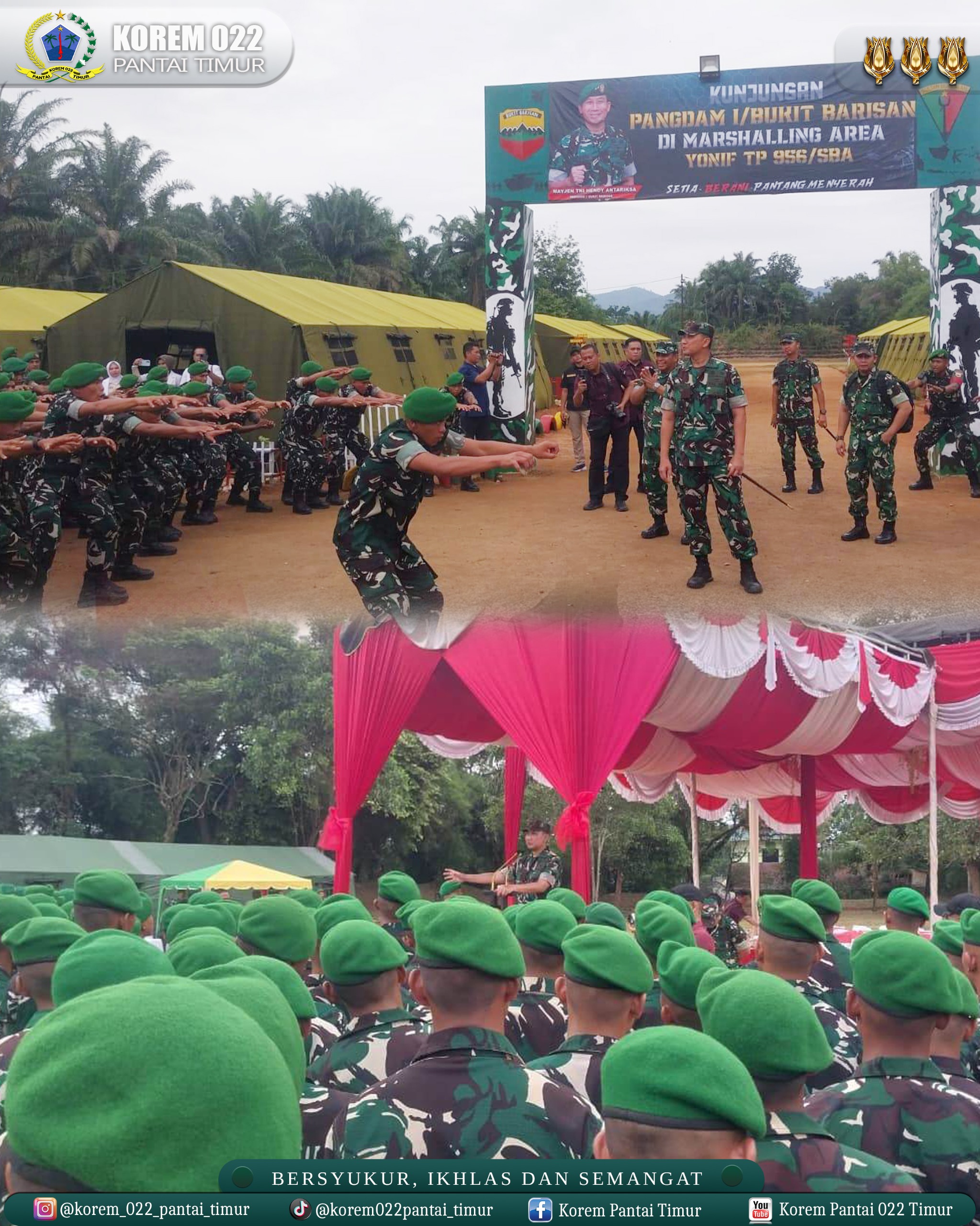 Danrem 022/PT Dampingi Pangdam I/BB Kunker ke Makodim 0209/LB dan Marshalling Area Yonif TP 956/SBA