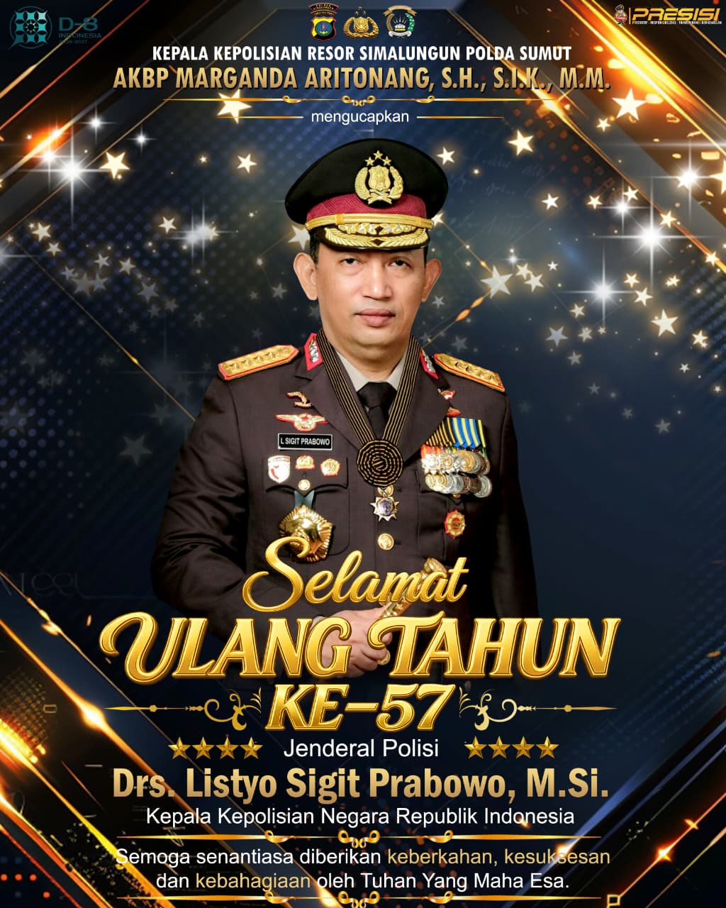 Polres Simalungun Ucapkan Selamat Ulang Tahun ke-57 Kapolri Jenderal Listyo Sigit Prabowo, Wujud Nyata Polri Humanis dan Berintegritas