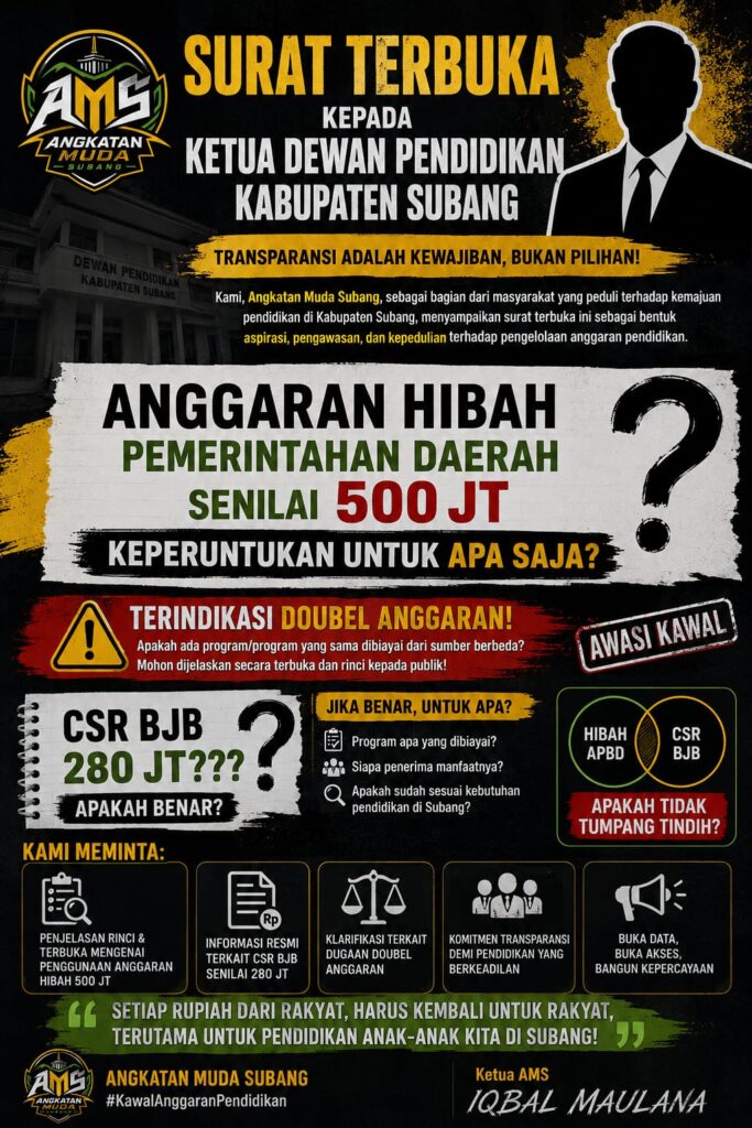 AMS SUBANG MEMBERIKAN SURAT TERBUKA KEPADA DEWAN PENDIDIKAN KABUPATEN SUBANG