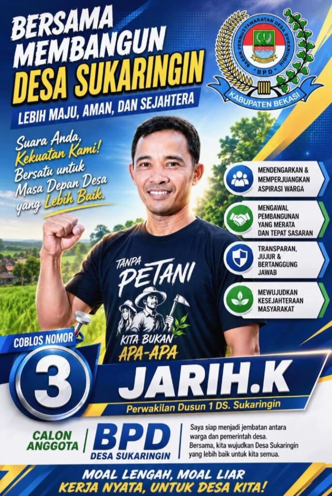Jarih Kurniawan Maju sebagai Calon Perwakilan Dusun 1 BPD Desa Sukaringin, Siap Perjuangkan Aspirasi Warga