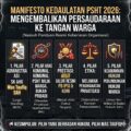 MANIFESTO KEDAULATAN PSHT 2026: MENGEMBALIKAN PERSODARAAN KE TANGAN WARGA.