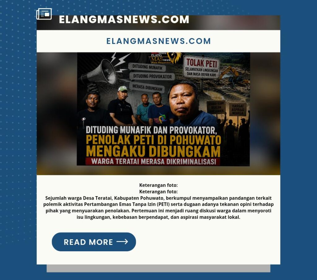 Dituding Munafik dan Provokator, Penolak PETI di Pohuwato Mengaku Dibungkam