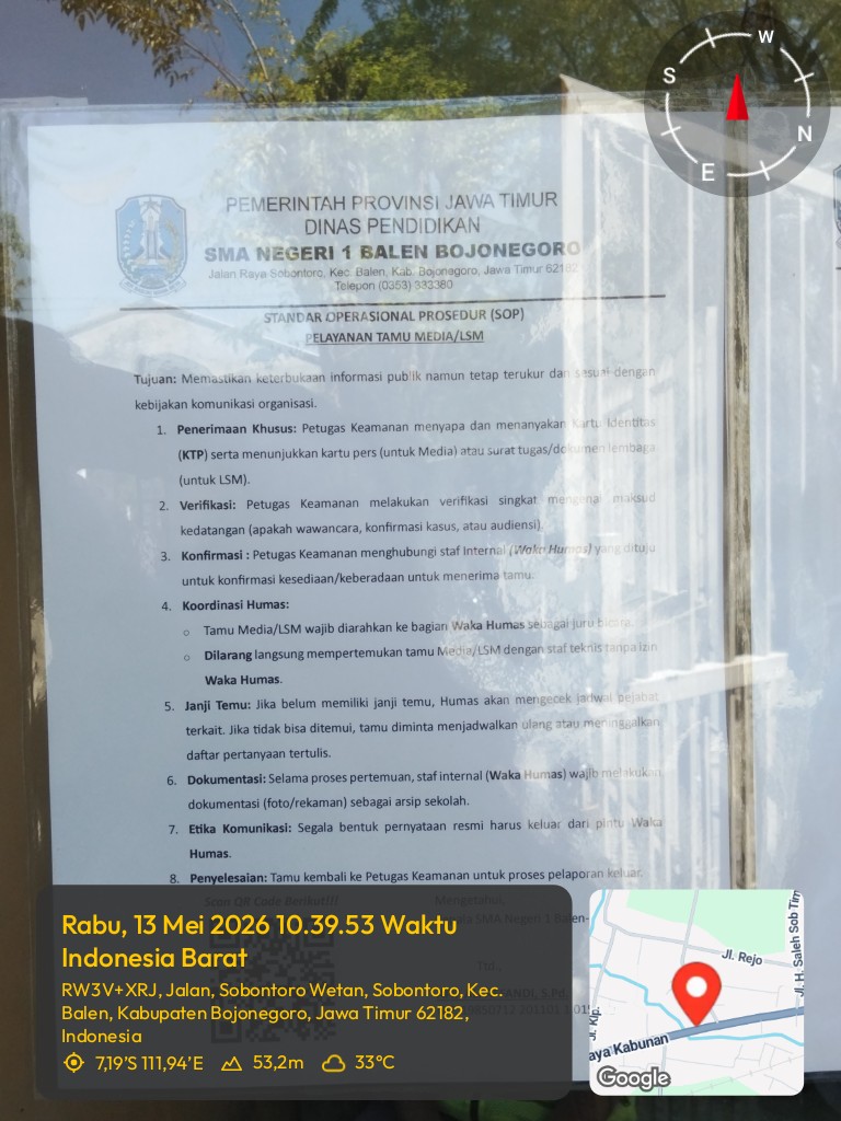 ATURAN KEPALA SEKOLAHAN SMAN 1 BALEN JLN SUBUNTORO KECAMATAN BALEN KABUPATEN BOJONEGORO YANG PENUH DENGAN TANDA TANYA