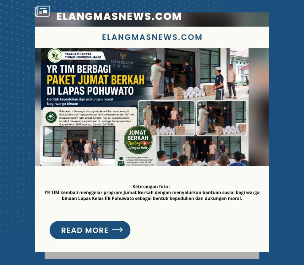 Konsisten Berbagi, YR TIM Salurkan Bantuan Sosial kepada Warga Binaan Pohuwato