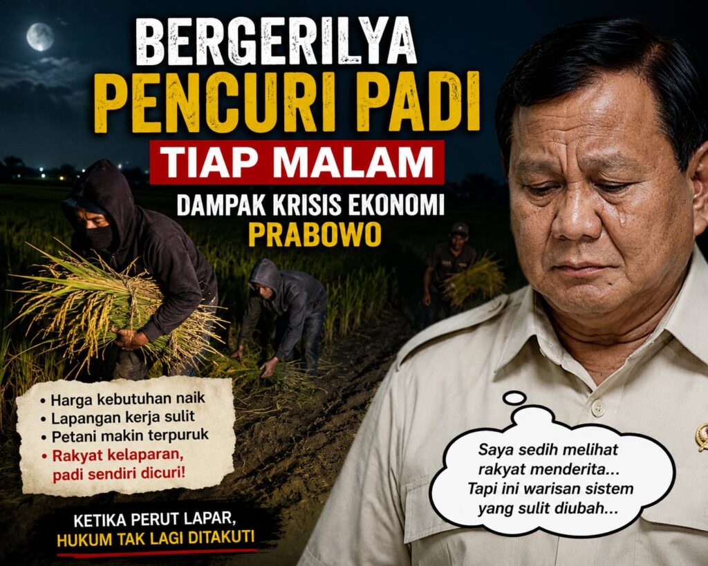 EKONOMI MELEMAH, PENCURIAN PADI MARAK DI SRAGEN: PROF DR SUTAN NASOMAL DESAK PEMERINTAH SEGERA BERTINDAK