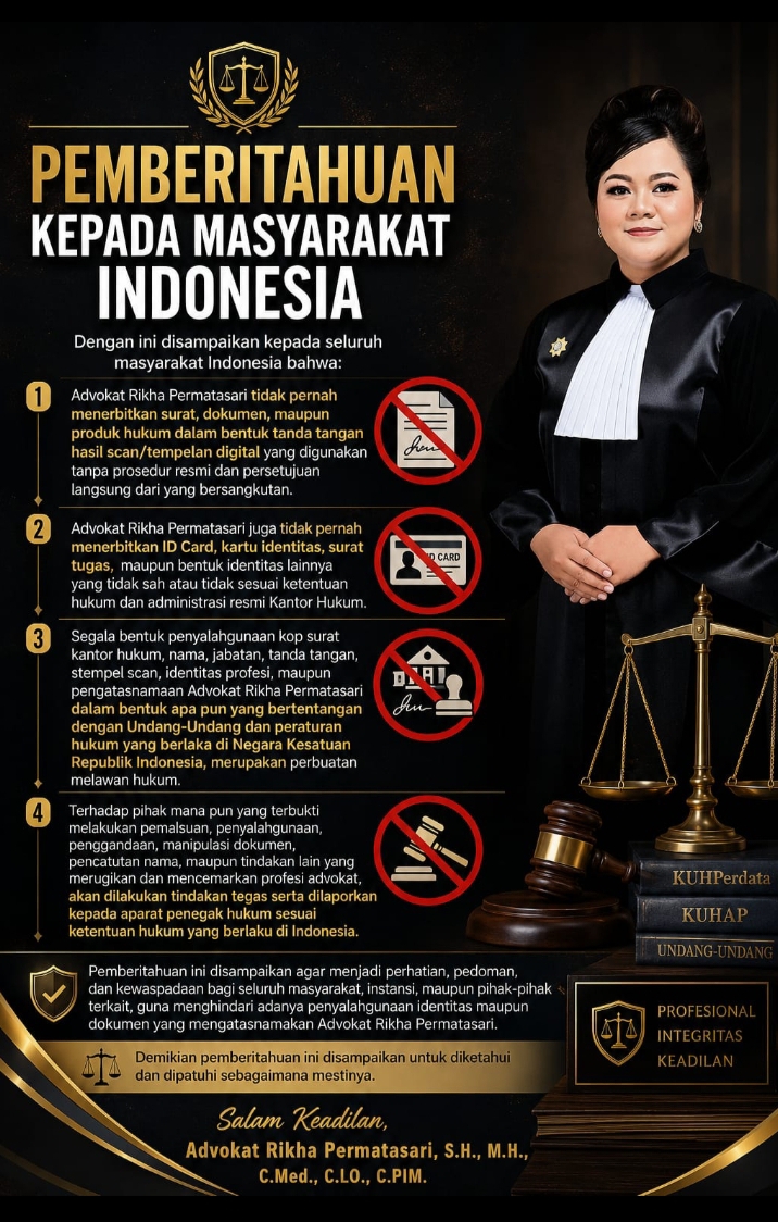 PEMBERITAHUAN KEPADA MASYARAKAT INDONESIA
