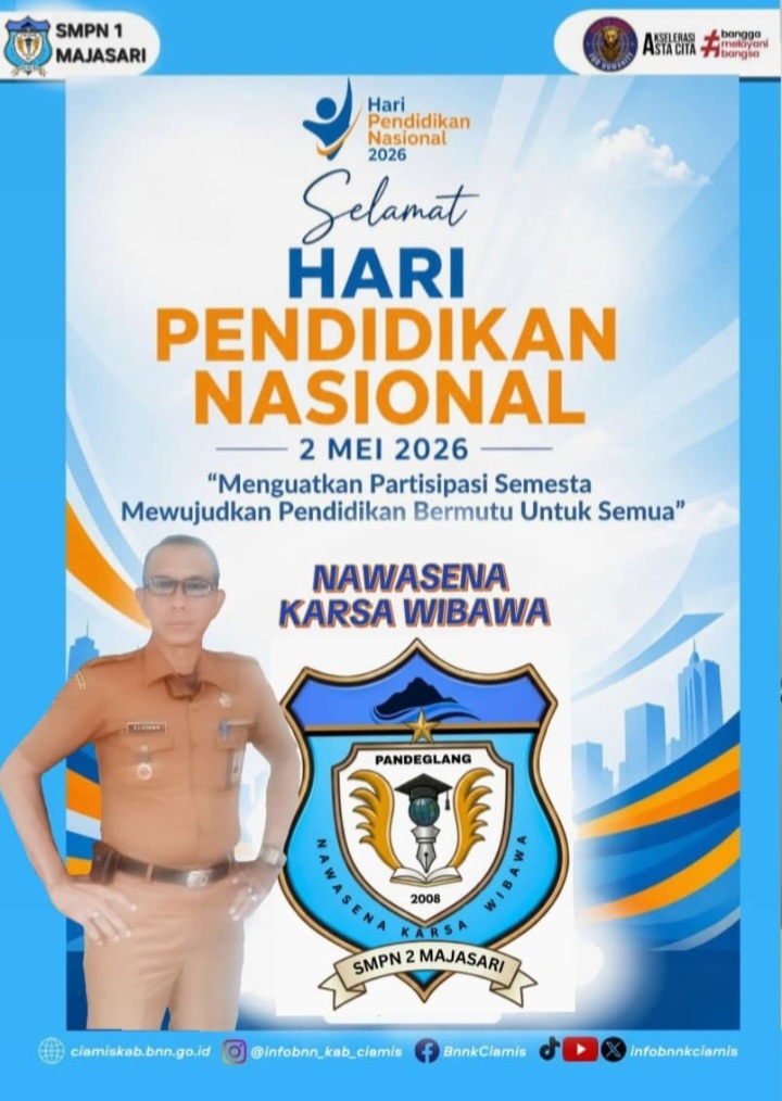 Kepala Sekolah SMPN 2 Majasari Kabupaten Pandeglang Ucapkan Selamat Hari Pendidikan Nasional 2026