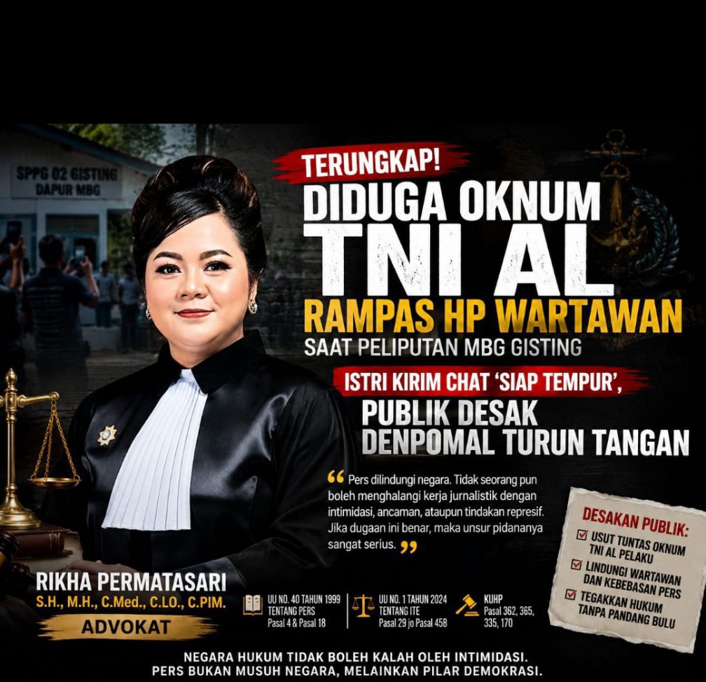*“TERUNGKAP! DIDUGA OKNUM TNI AL RAMPAS HP WARTAWAN SAAT PELIPUTAN MBG GISTING — ISTRI KIRIM CHAT ‘SIAP TEMPUR’, PUBLIK DESAK DENPOMAL HINGGA PUSPOM TNI TURUN TANGAN”*