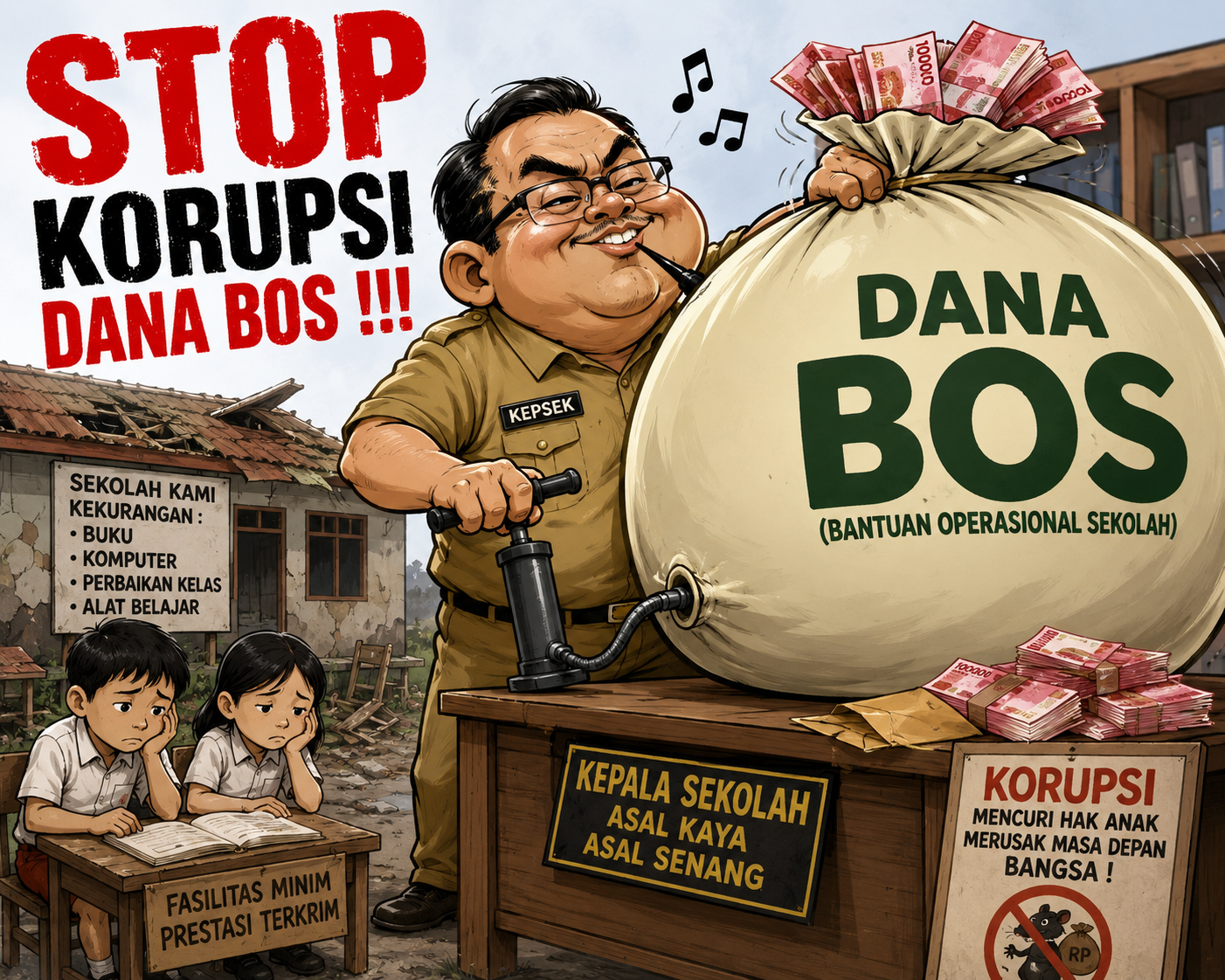 Kepsek SMPN 1 Karawang Timur Ditanya Soal Pengelolaan Dana BOS Bungkam, Ada Apa?