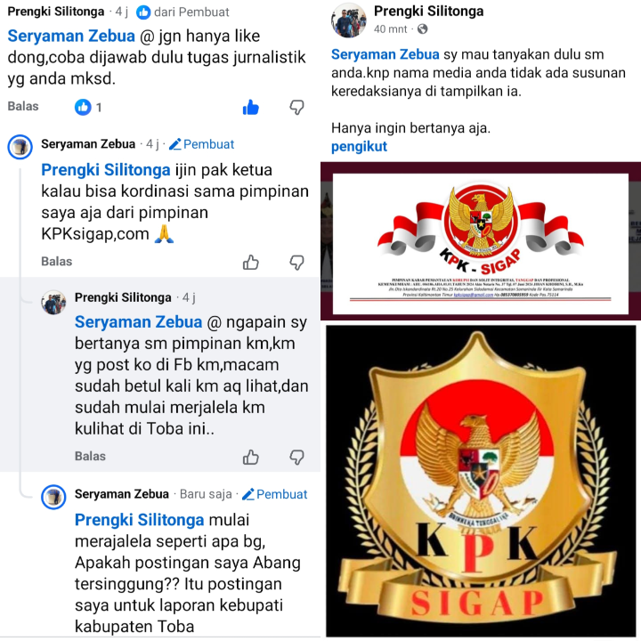 Hendiwanus Gea, Pimpinan Umum KPK-Sigap Tak Bertanggung Jawab: Sigap Bicara ke Wartawan, Padahal Belum Masuk Kotak Redaksi