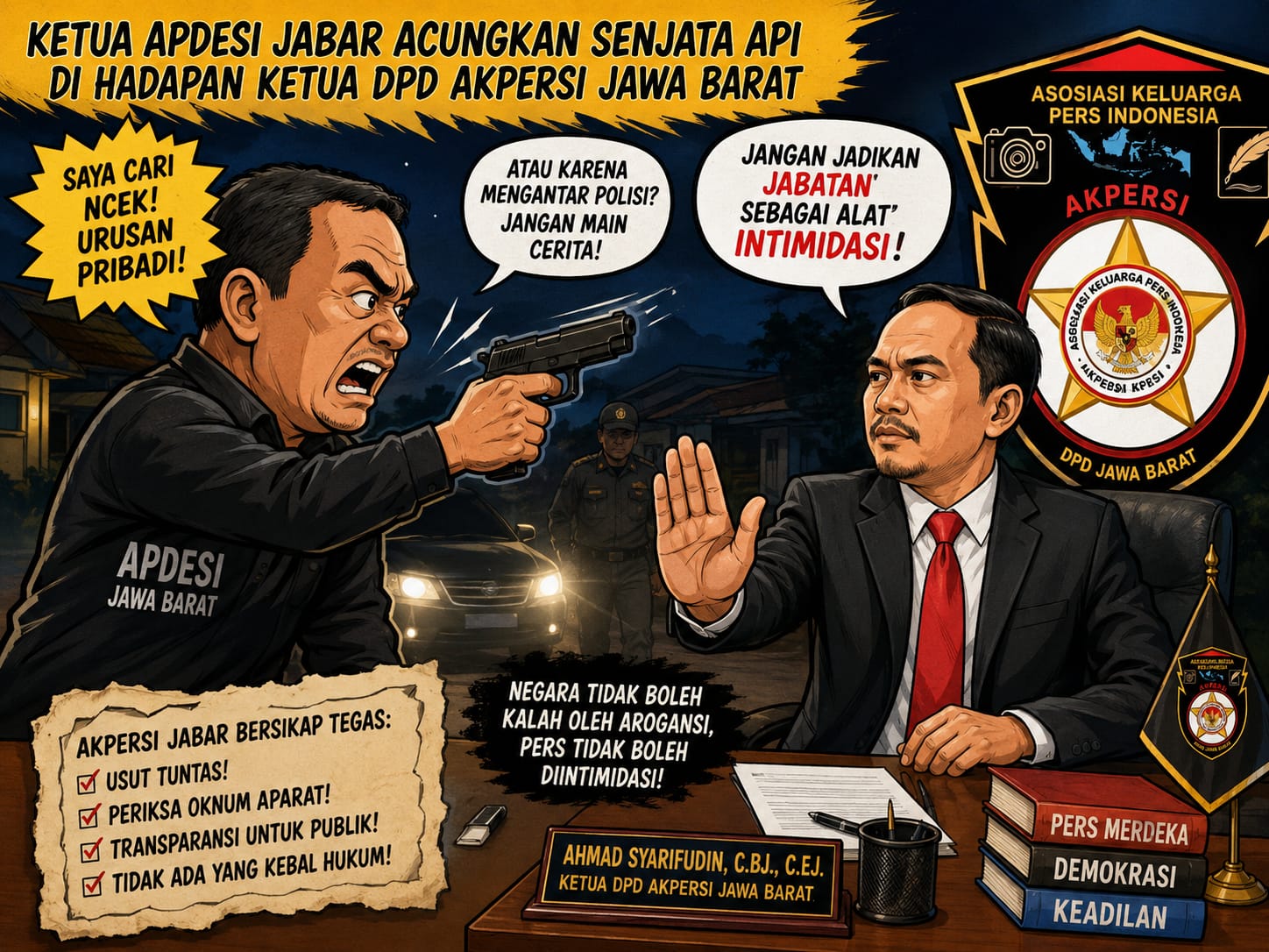 Ketua APDESI Jabar Diduga Acungkan Senjata Api Saat Datangi Lokasi Malam Hari, AKPERSI: Jangan Jadikan Jabatan Alat Intimidasi