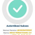 PELURUSAN HAK PENSIUN RIKHA PERMATASARI.S.H. NOMOR PENSIUN BD 36294xxxxx025 MASIH AKTIF DAN BERJALAN SESUAI PROSEDUR ASABRI