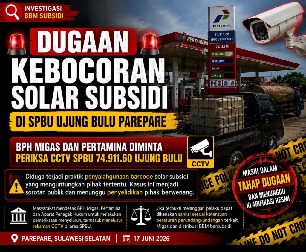 Dugaan Mafia Solar Mengintai SPBU Parepare, Aparat Diminta Bongkar Praktik Terlarang