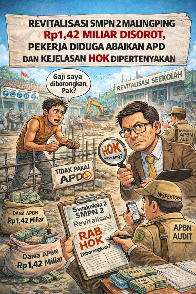 Swakelola atau Borongan? Revitalisasi SMPN 2 Malingping Rp1,42 Miliar Disorot, APD Diabaikan dan HOK Dipertanyakan