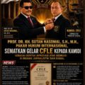 DEWAN PAKAR DPP LSM ELANG MAS Prof. Dr. KH. Sutan Nasomal, S.H., M.H., Pakar Hukum Internasional, Sematkan Gelar CFLE kepada Kamidi sebagai Bentuk Apresiasi atas Dedikasi di Bidang Jurnalistik dan Sosial