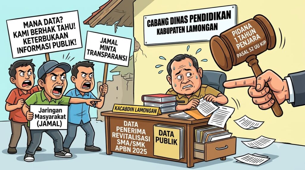 Sembunyikan Data .Kacabdin Lamongan Terancam Pidana 1 Tahun Penjara