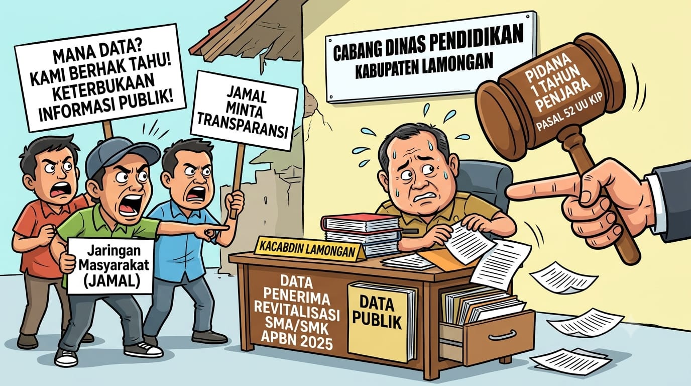 Sembunyikan Data .Kacabdin Lamongan Terancam Pidana 1 Tahun Penjara