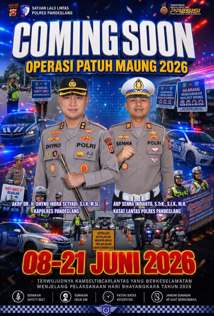 Satlantas Polres Pandeglang Siap Gelar Operasi Patuh Maung 2026, Masyarakat Diimbau Tertib Berlalu Lintas