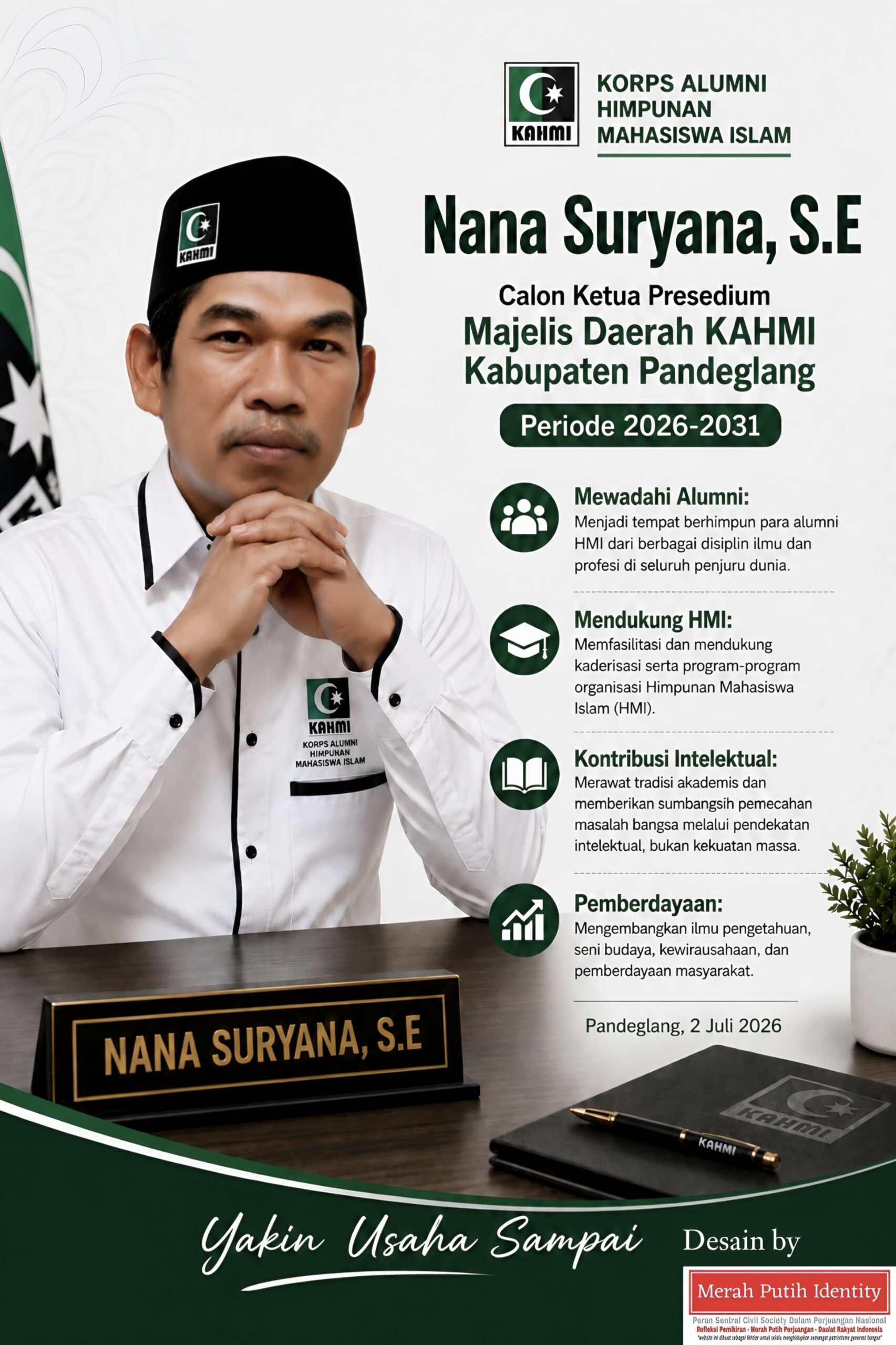 Nana Suryana, S.E. Maju Sebagai Calon Ketua Presidium MD KAHMI Pandeglang Periode 2026–2031
