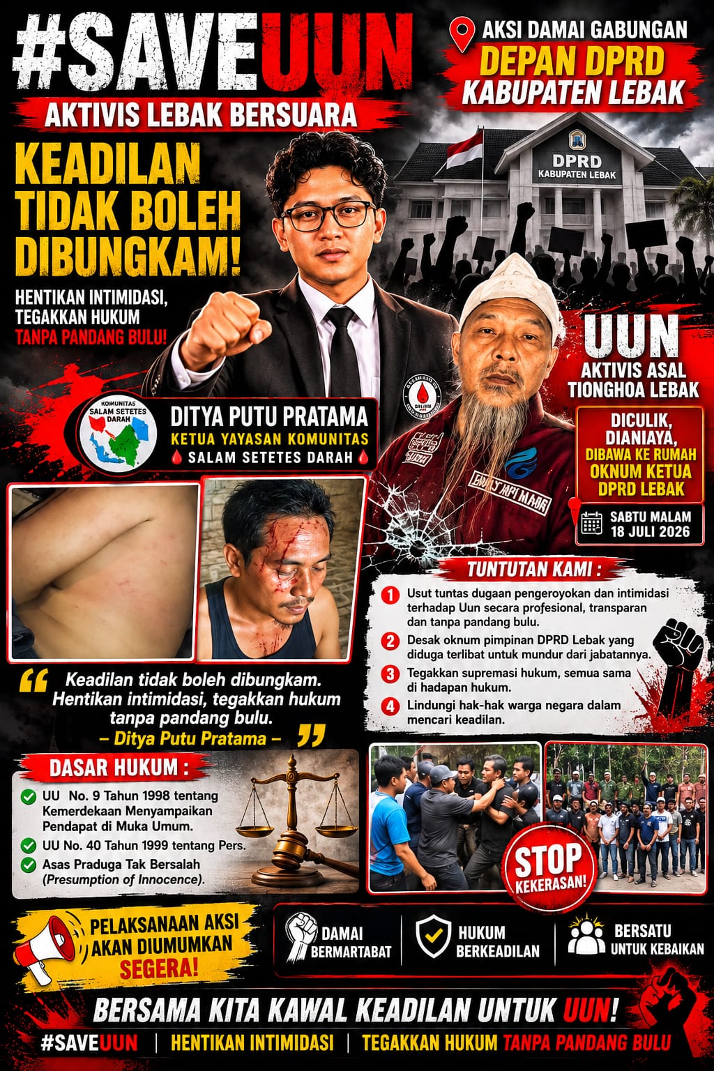 SAVEUUN Menggema di Lebak, Ditya Putu Pratama: “Keadilan Tidak Boleh Dibungkam”