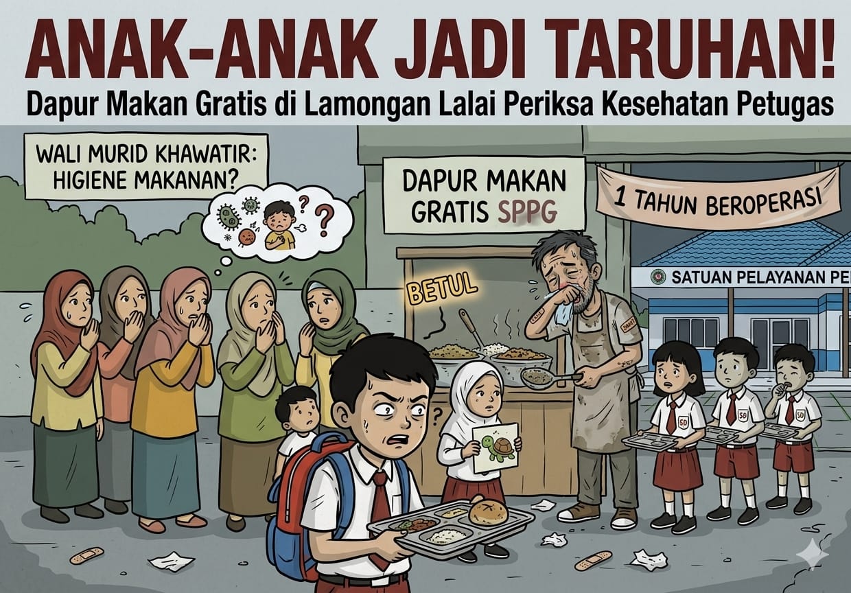 Anak-Anak Jadi Taruhan, Dapur Makan Gratis di Lamongan Lalai Periksa Kesehatan Petugas
