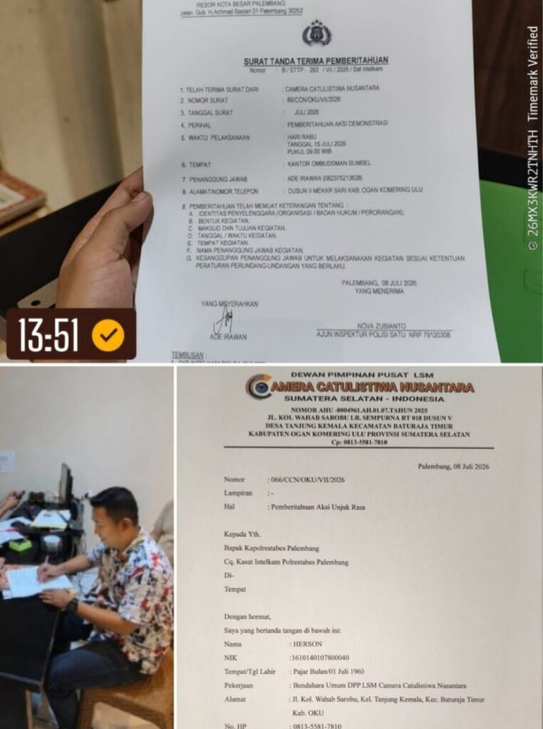 DPP LSM CCN Siap Gelar Aksi di Ombudsman Sumsel, Soroti Dugaan Ketidaksesuaian Dokumen Pertanahan di OKU Selatan
