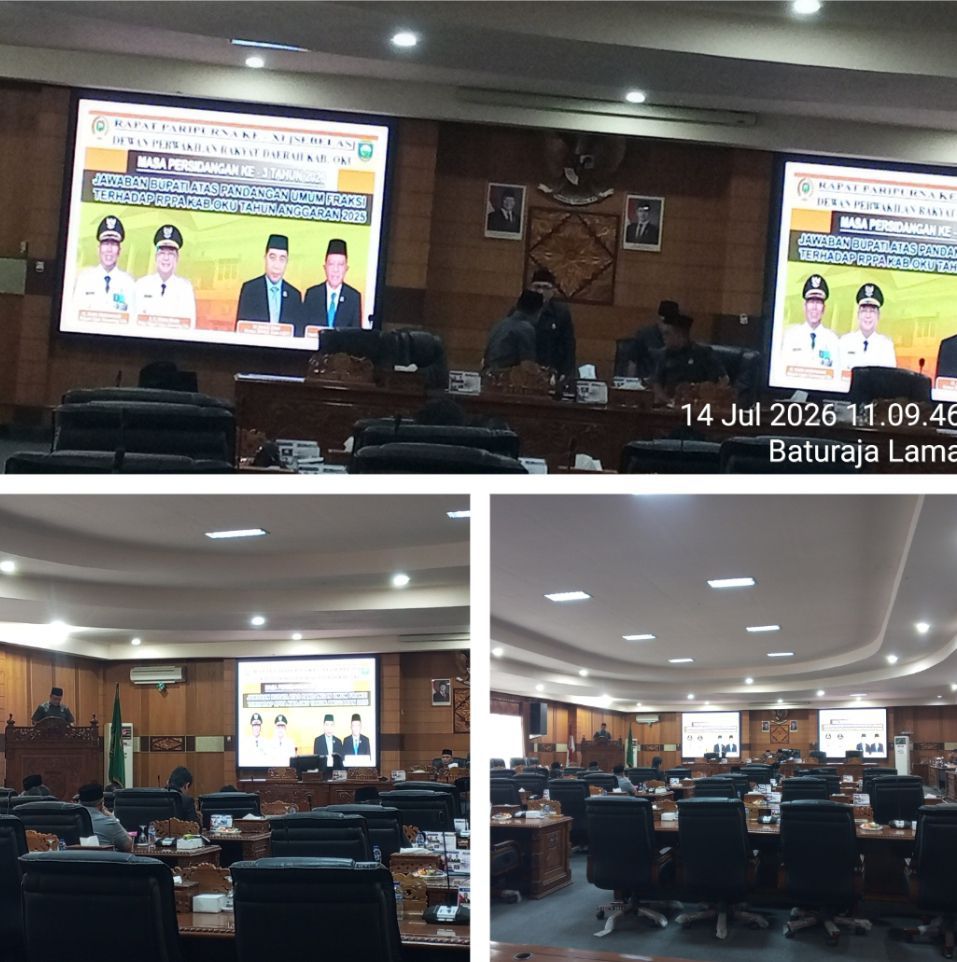 DPRD OKU dan Pemkab Perkuat Sinergi Bahas Perubahan Anggaran, Pemkab Sampaikan Jawaban atas Pandangan Umum Fraksi terhadap RPPA Tahun Anggaran 2025