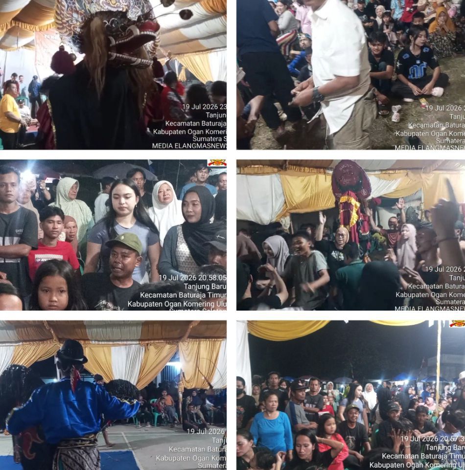 Hiburan Rakyat Meriahkan Syukuran Khitanan Putra Tulus Johan Abadi, Ribuan Warga Padati Lapangan Desa Tanjung Baru.