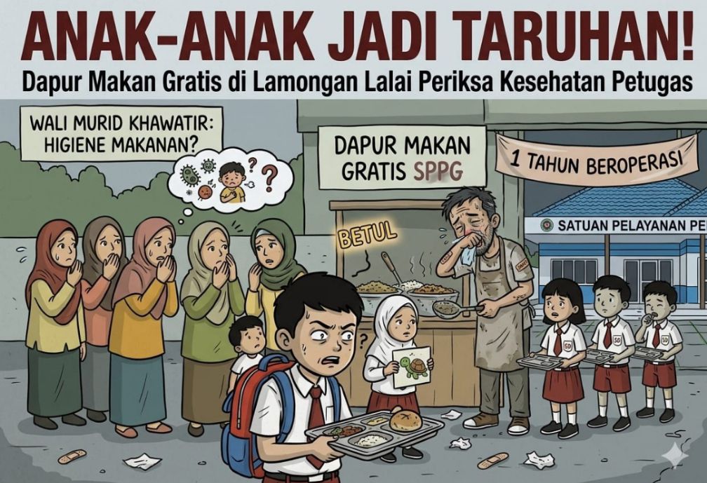 Anak-Anak Jadi Taruhan, Dapur Makan Gratis di Lamongan Lalai Periksa Kesehatan Petugas