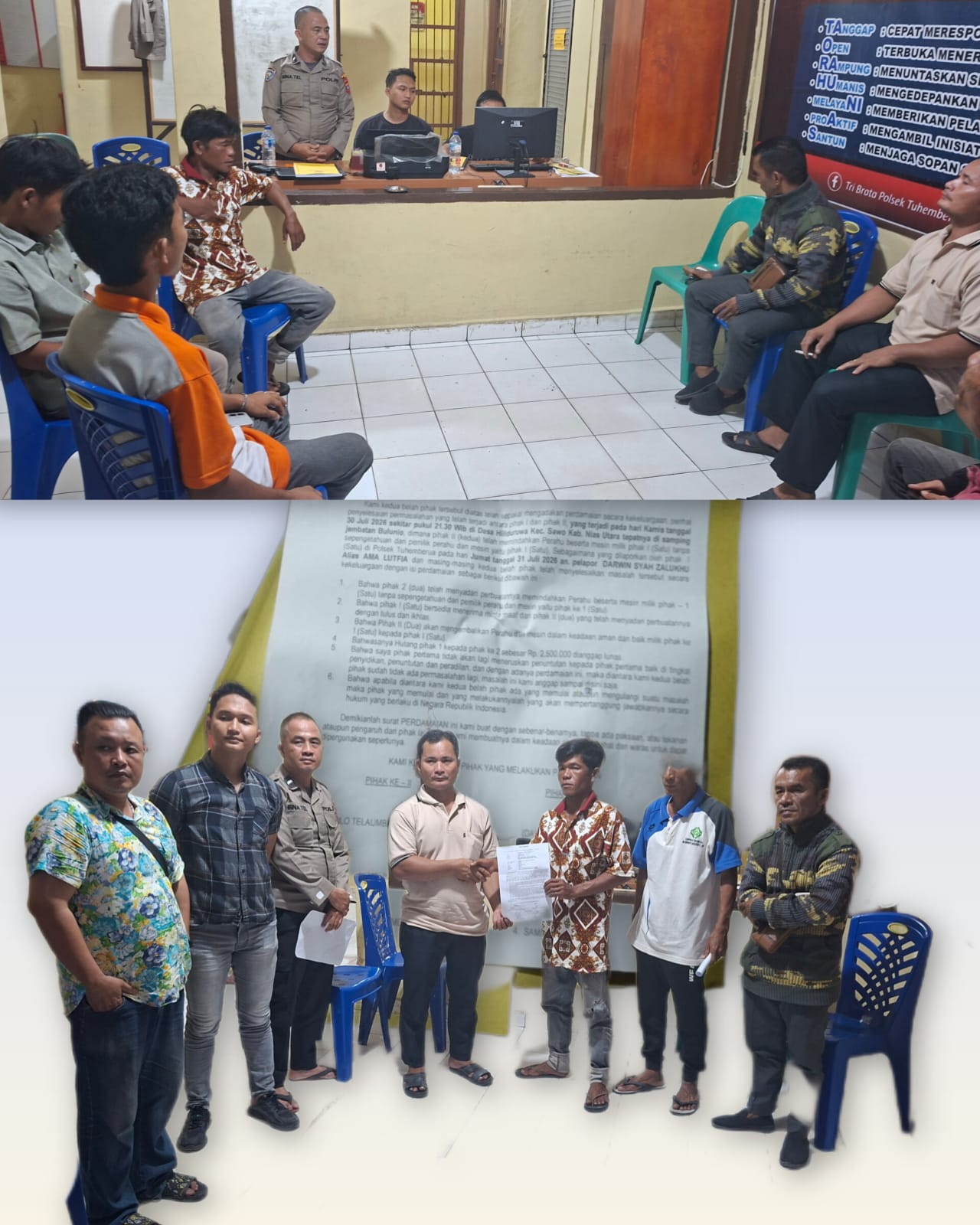 Lewat Keadilan Restoratif, Sengketa Perahu Warga Selesai Damai, Marwah Polsek Tuhemberua Terjaga