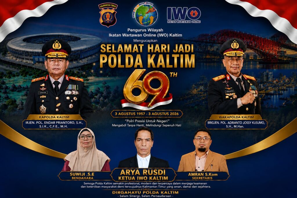 PW IWO Kaltim Ucapkan Selamat HUT ke-69 Polda Kaltim, Soroti Pentingnya Sinergi Polisi dan Media