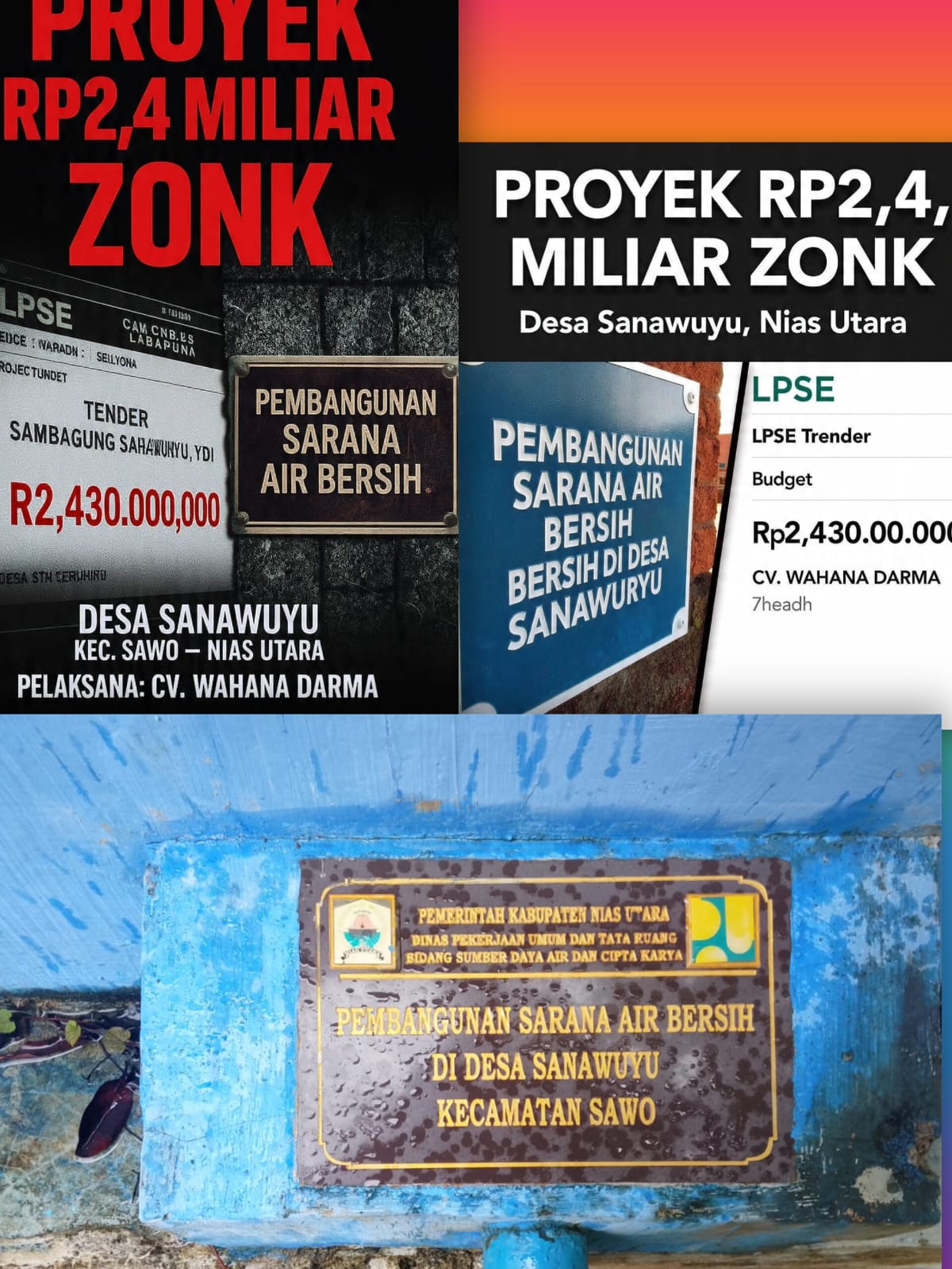 Proyek Sarana Air Bersih Rp2,4 Miliar di Desa Sanawuyu Belum Berfungsi, Warga Harapkan Perbaikan dan Audit Menyeluruh