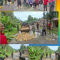 LSM Elang Mas Bersama Media, Polri dan TNI serta Masyarakat Gelar Kerja Bakti Penimbunan Jalan Provinsi Tuhemberua–Sawo