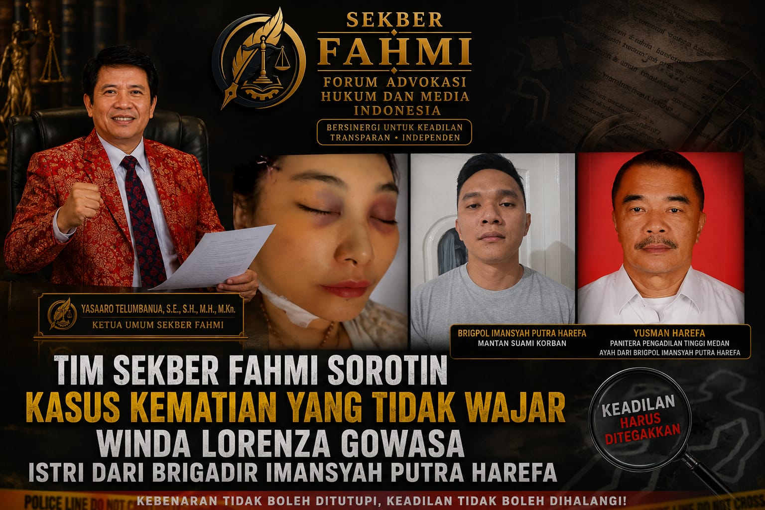 SEKBER FAHMI Soroti Kejanggalan Kematian Winda Lorenza Gowasa, Dorong Polrestabes Medan Lebih Terbuka