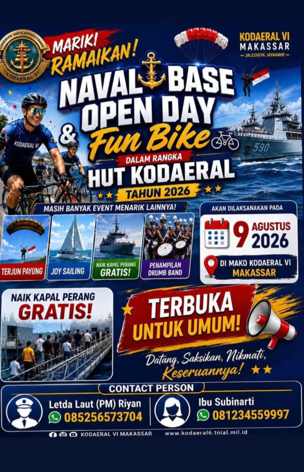 Kodaeral VI Makassar Gelar Naval Base Open Day, Perkuat Kedekatan TNI AL dengan Masyarakat