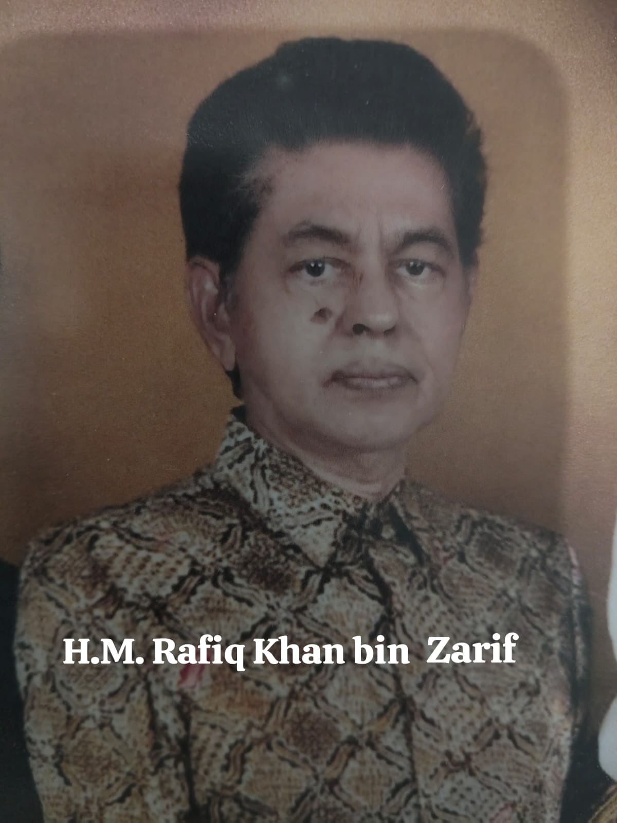 H.M  Rafiq Zarif Khan  Meninggal Dunia di RS  Moh Anwar di Usia 86 Tahun