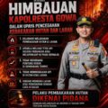 Kapolresta Gowa: Buka Lahan Jangan Dibakar, Keselamatan Lingkungan Tanggung Jawab Bersama