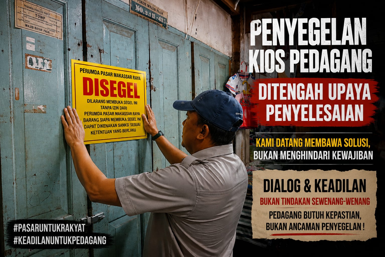 Penagihan Sewa dan Penyegelan di Pasar Daya Diduga Melawan Aturan