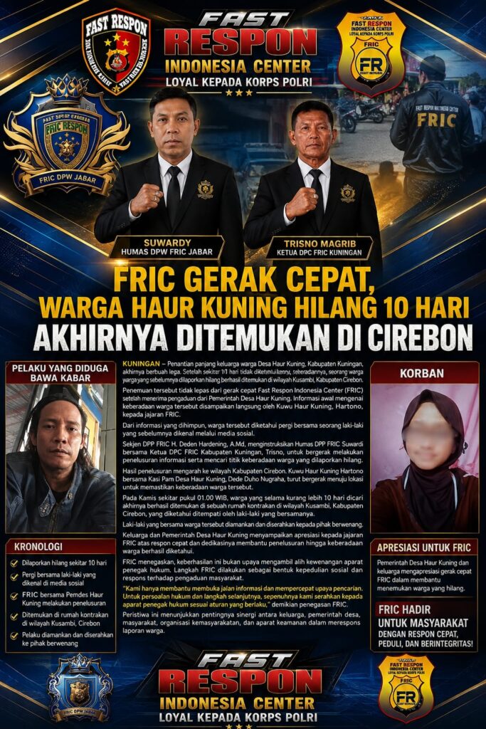 FRIC Gerak Cepat, Warga Haur Kuning Hilang 10 Hari Akhirnya Ditemukan di Cirebon