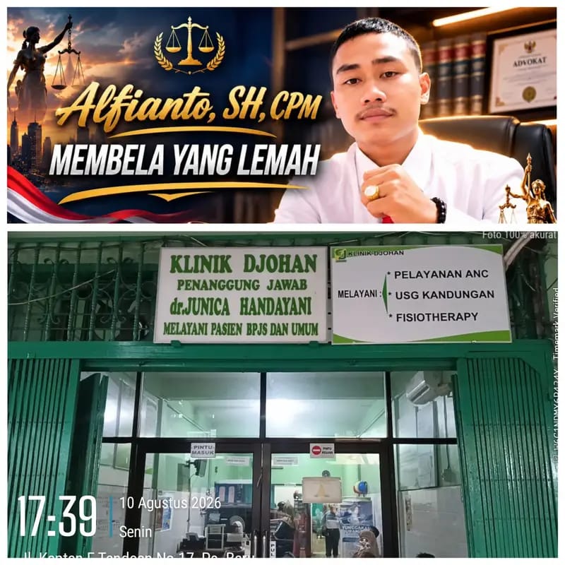 Pemerhati Hukum Angkat Bicara : Desak kepala dinas Kesehatan Tebingtinggi Panggil Penanggung Jawab Klinik Djohan